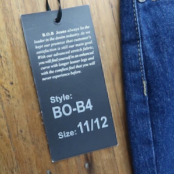 B.O.B SKINNY HIGH WAIST STRETCH DISTRESSED DARK WASH BLUE JEANS NWT - Picture 7 of 12